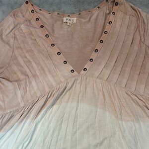POL Pink Pleated Embellished Blouse
